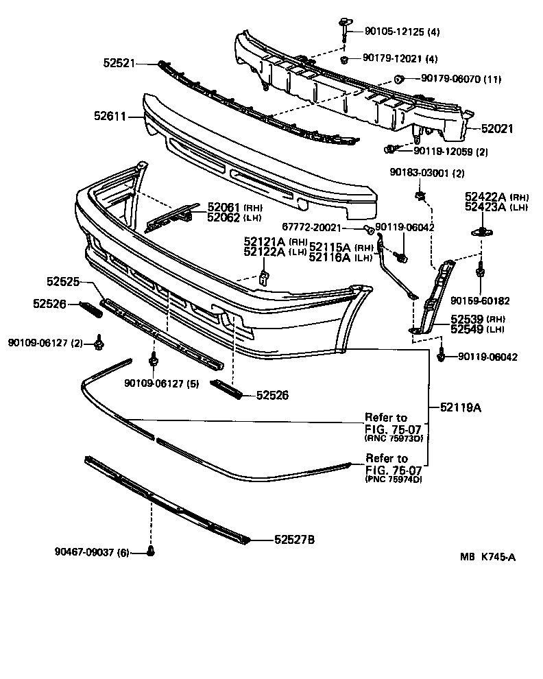 Toyota 52611-02010 ABSORBER, FRONT BUMPER ENERGY