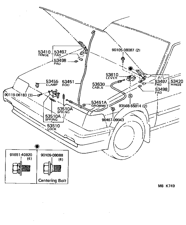 53510-02010 LOCK ASSY, HOOD product image