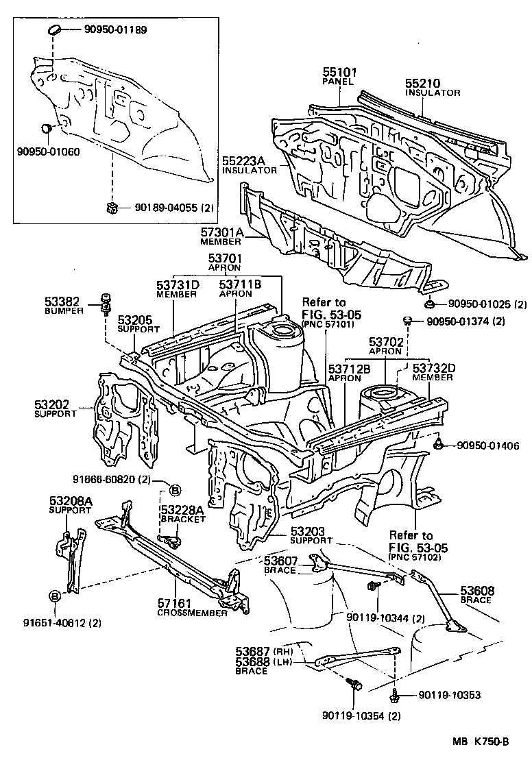Toyota 53702-01010 APRON SUB-ASSY, FRONT FENDER, LH