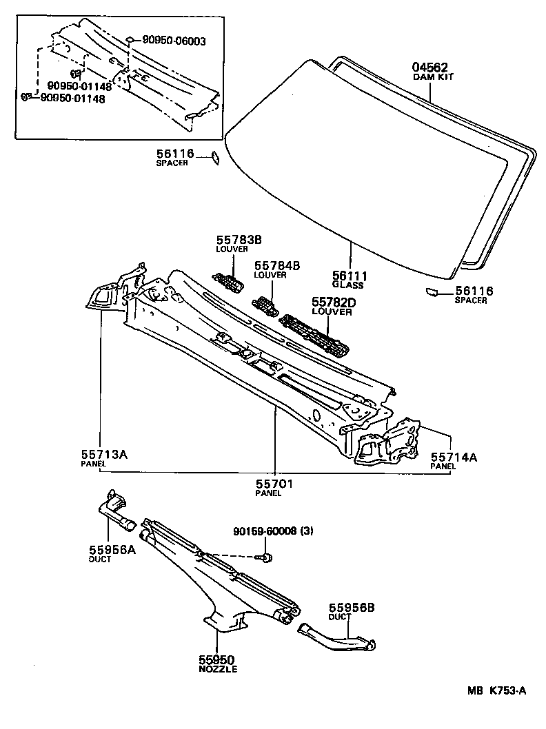 Toyota 04562-01010 DAM KIT, WINDSHIELD GLASS