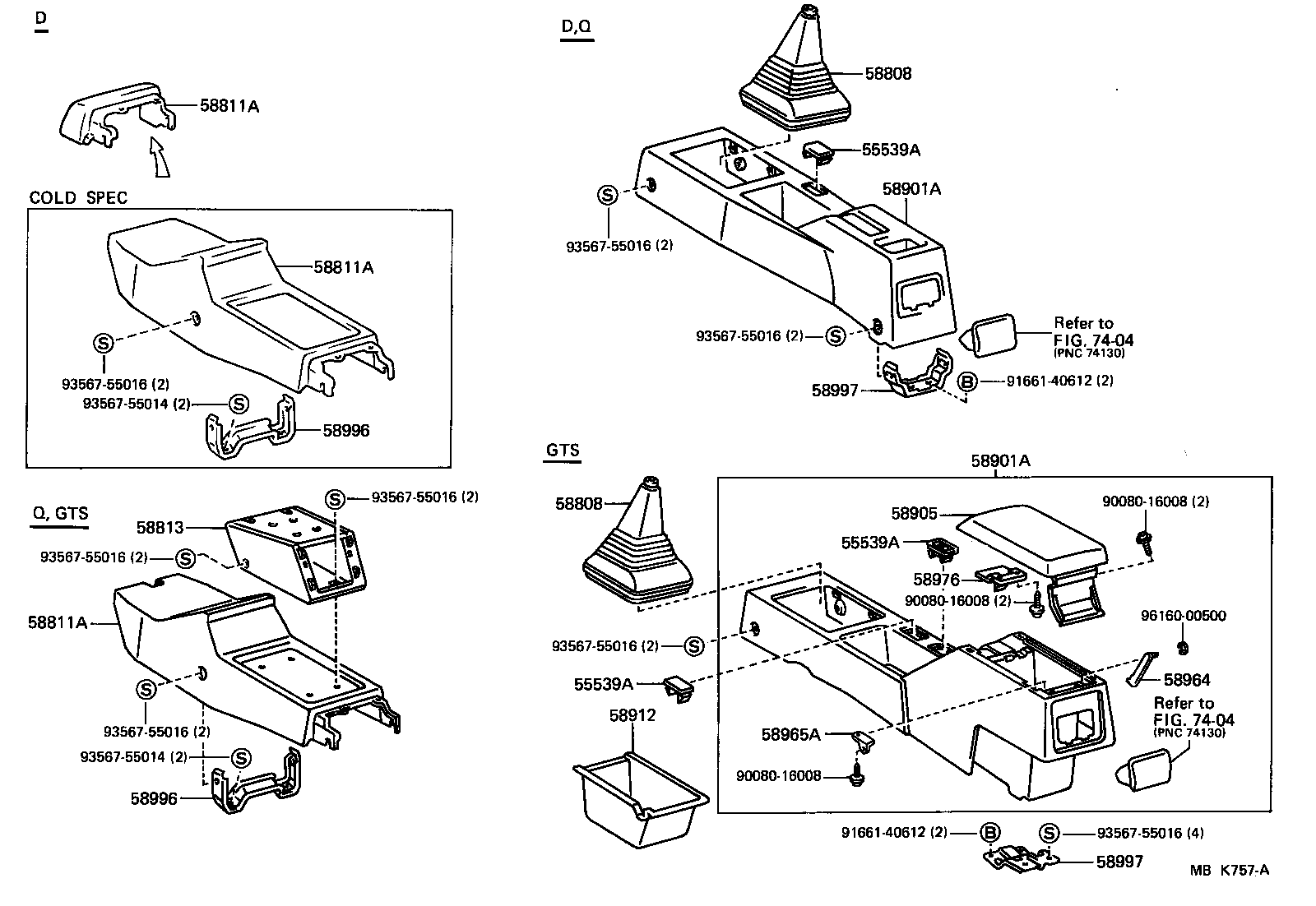 Toyota 55539-01030-P8 COVER, SPARE SWITCH HOLE