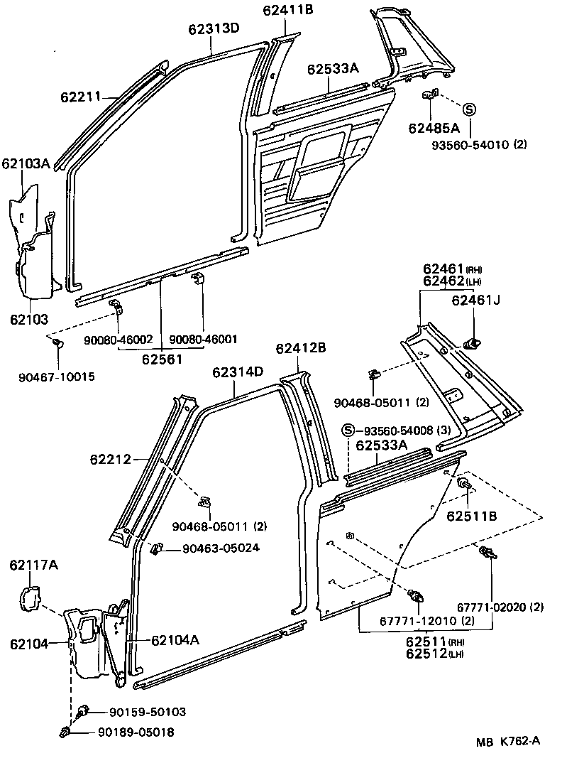 Toyota 62211-02010-J9 GARNISH, FRONT PILLAR, RH