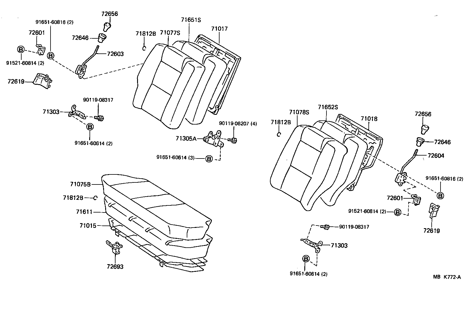 Toyota 71075-02011-G5 COVER, REAR SEAT CUSHION (FOR BENCH TYPE)