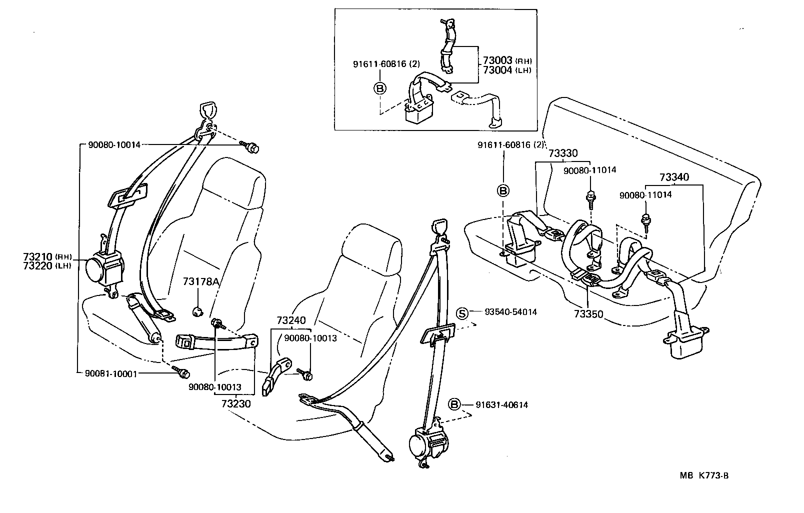 Toyota 73178-01010-P8 CAP, SEAT BELT ANCHOR COVER