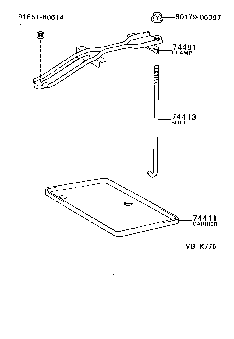 74451-01010 BOLT, BATTERY CLAMP product image