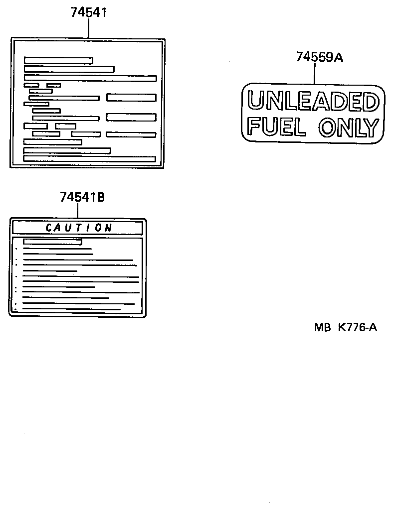 Toyota 42661-02010 PLATE, TIRE PRESSURE CAUTION
