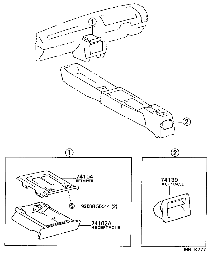 74102-01010-A2 RECEPTACLE ASSY, FRONT ASH product image