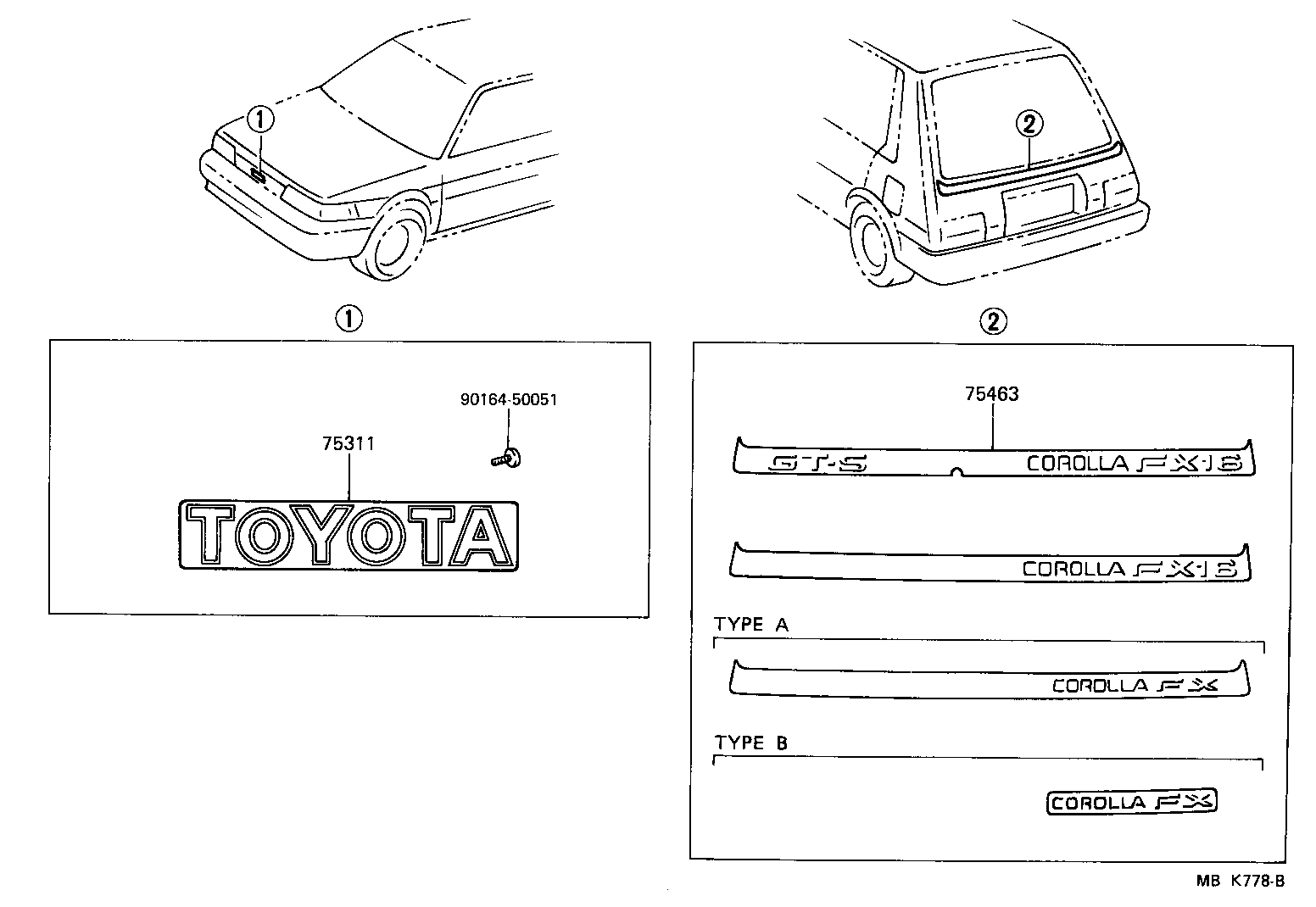 Toyota 75446-02060-H9 PLATE, REAR NAME, NO.4 (GRADE MARK)