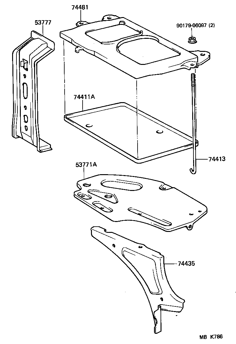 74404-17040 CLAMP, BATTERY HOLD DOWN product image