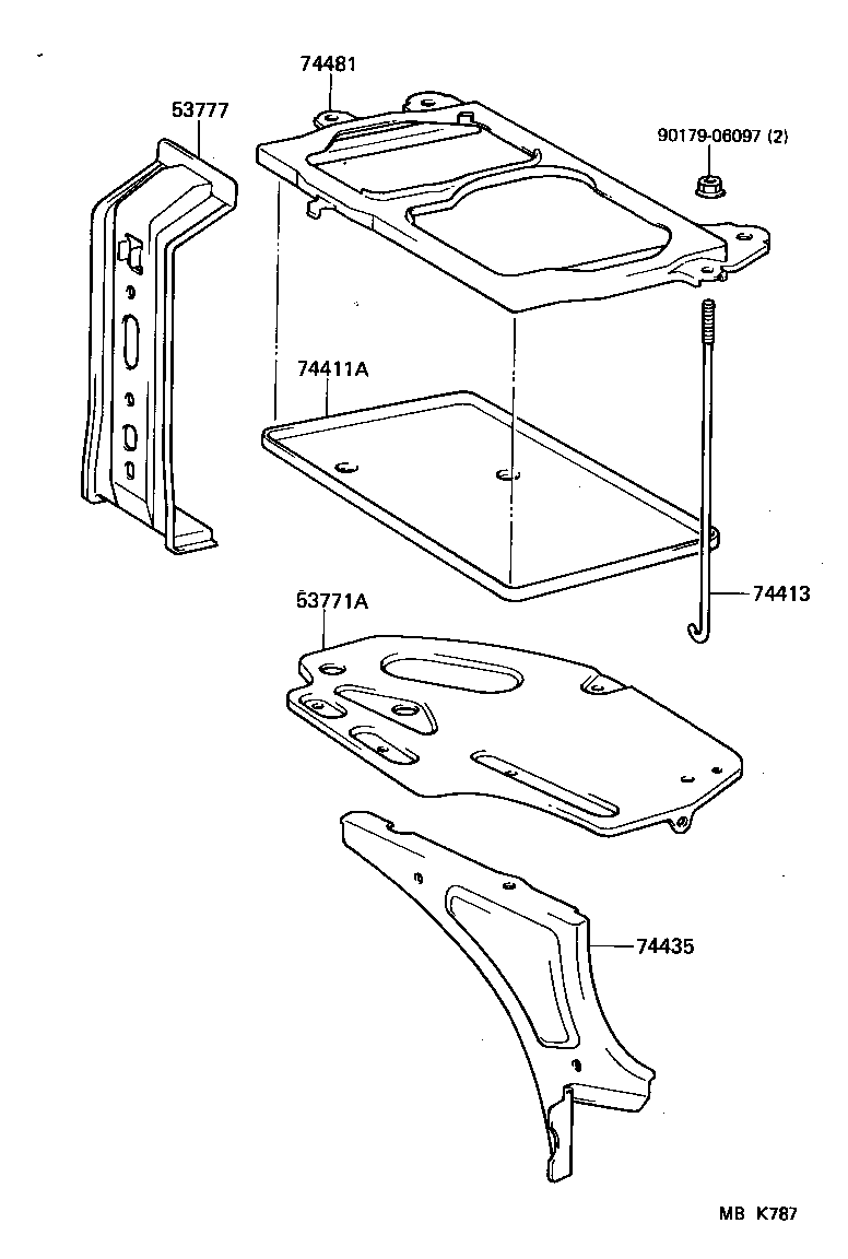 53771-17020 SUPPORT, BATTERY CARRIER product image