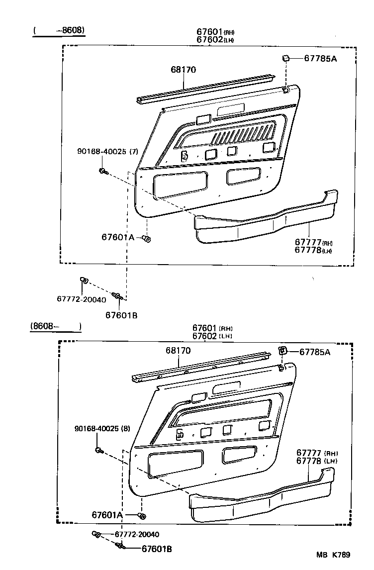67862-22220 WEATHERSTRIP, FRONT DOOR, LH product image