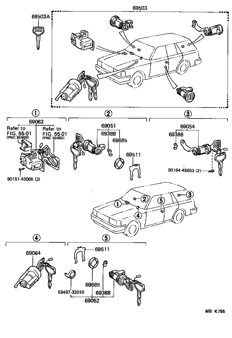 69005-22300 CYLINDER SET, LOCK product image