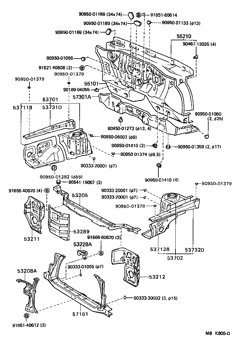 Toyota 55101-16280 PANEL SUB-ASSY, DASH
