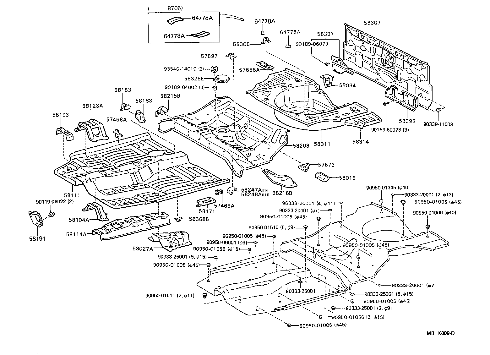 Toyota 58183-16010 BRACKET, FRONT SEAT MOUNTING, INNER