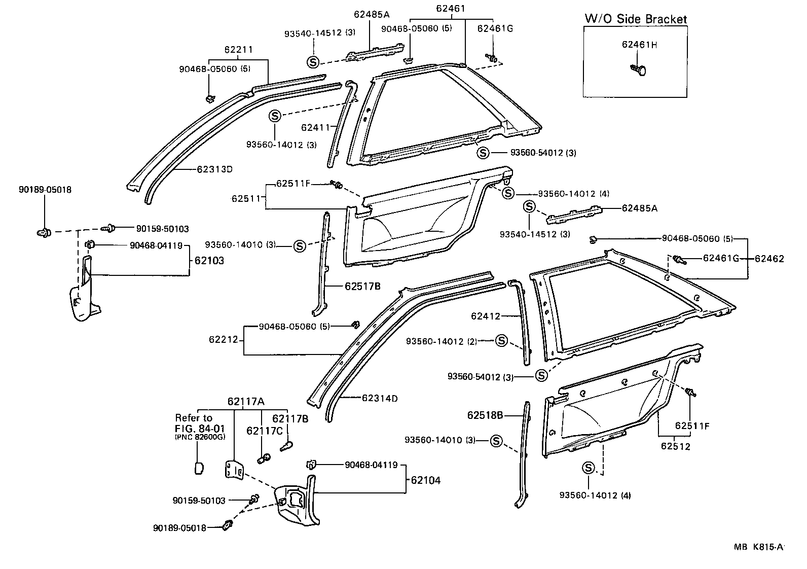 Toyota 62211-16030-01 GARNISH, FRONT PILLAR, RH