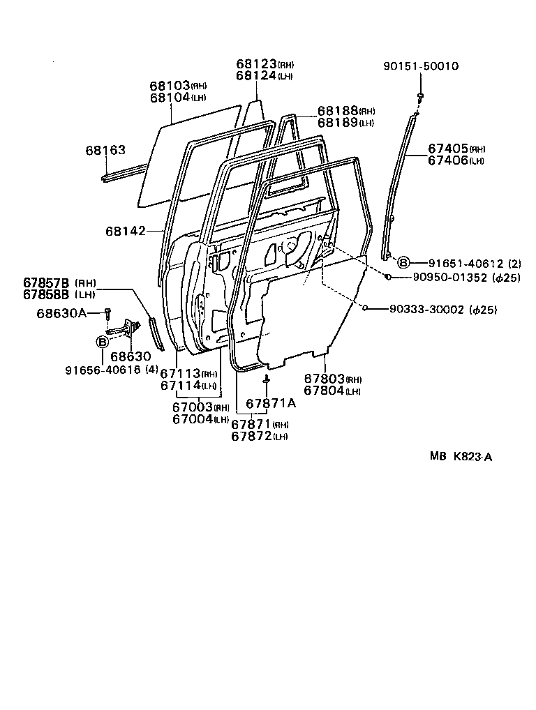 Toyota 67774-10010 CLIP(FOR REAR DOOR TRIM BOARD)