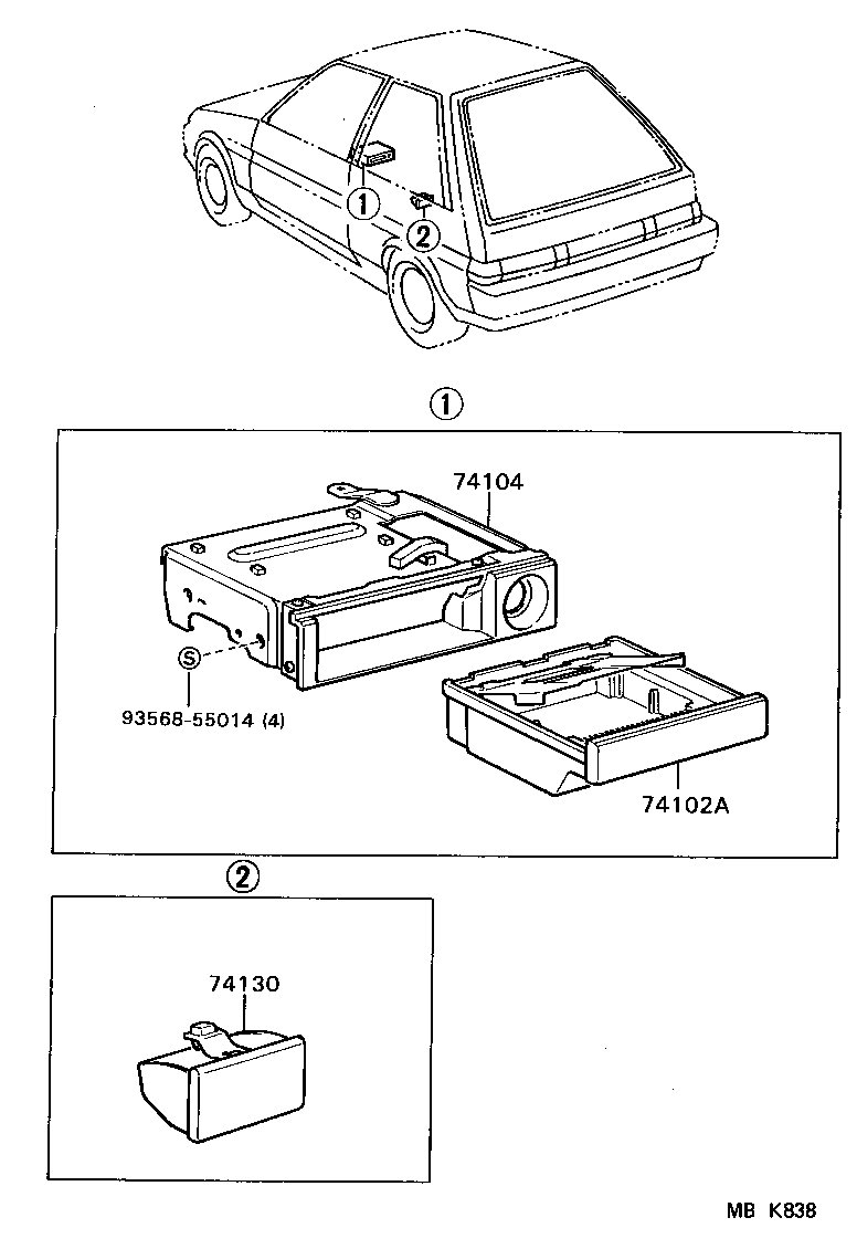 74102-16030 RECEPTACLE ASSY, FRONT ASH product image