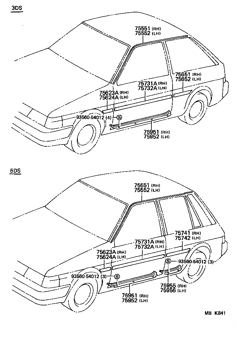 75615-16030 MOULDING, FRONT FENDER, OUTSIDE REAR RH product image
