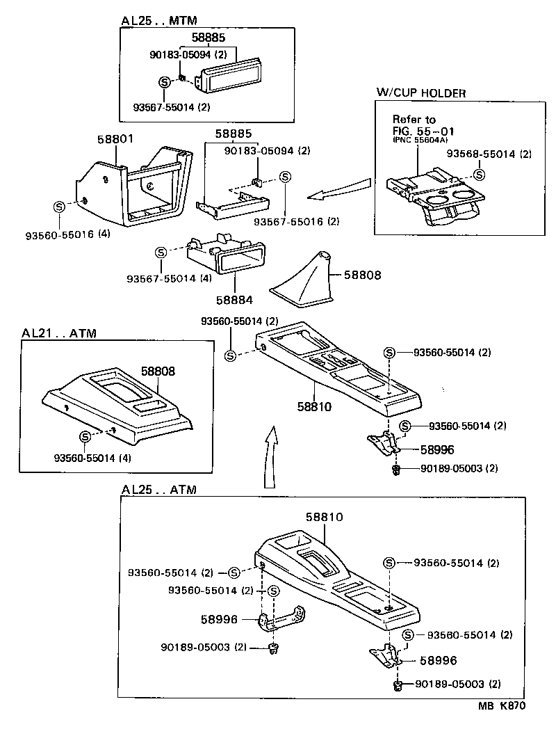 58804-16020 PANEL SUB-ASSY, CONSOLE, UPPER product image