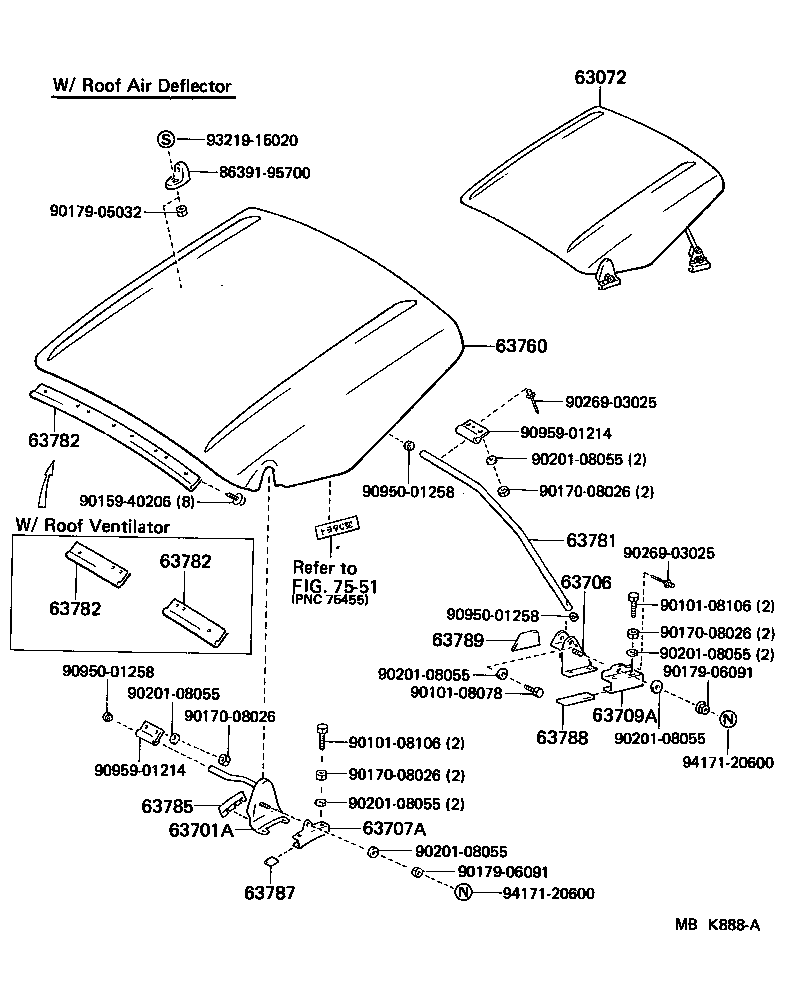 63072-95401 DEFLECTOR SET, ROOF AIR product image