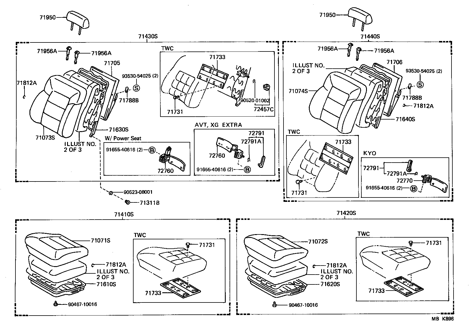 71630-91616 SPRING ASSY, FRONT SEAT BACK, RH(FOR SEPARATE TYPE) product image