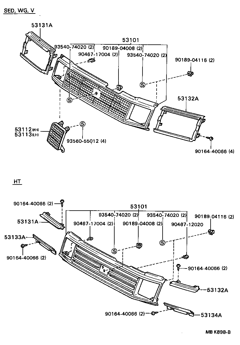 53113-22070 GRILLE, RADIATOR, LH OR LOWER product image