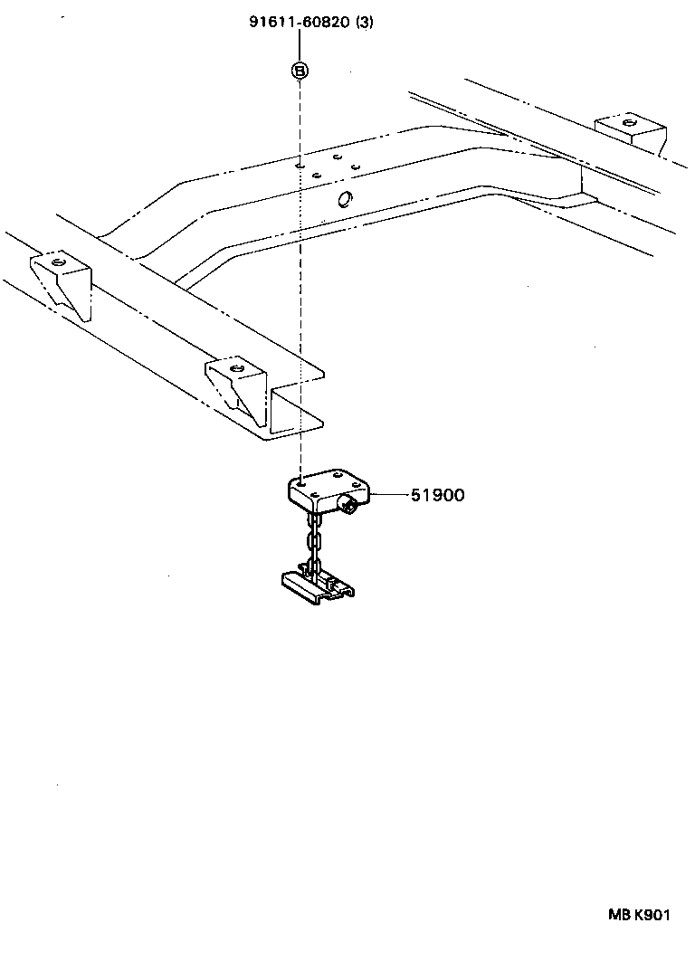 51900-35140 CARRIER ASSY, SPARE WHEEL product image