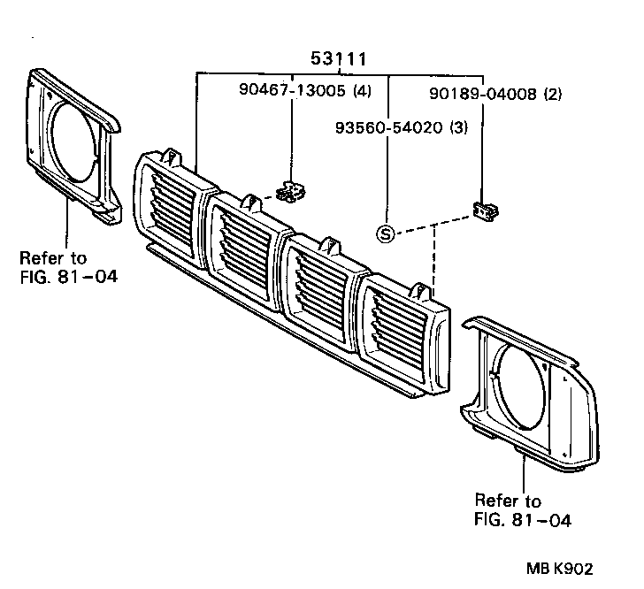 53100-92301 GRILLE, RADIATOR product image