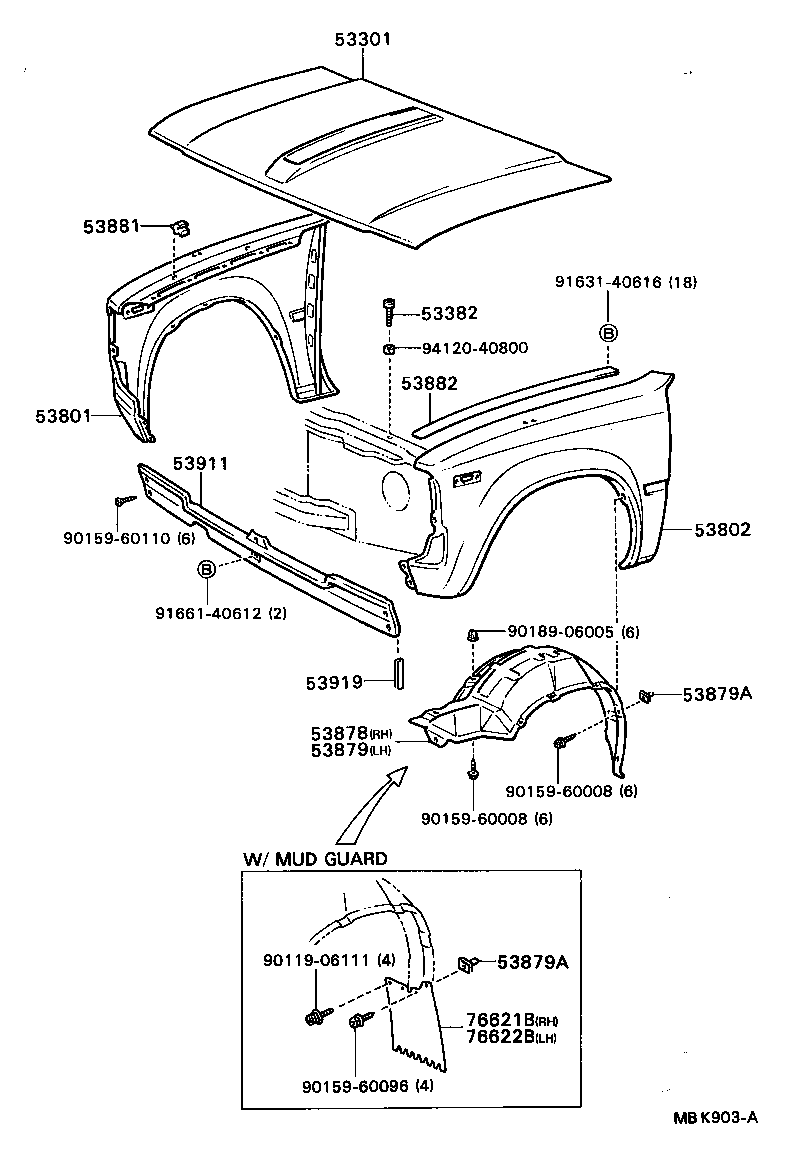53801-92301 FENDER SUB-ASSY, FRONT RH product image