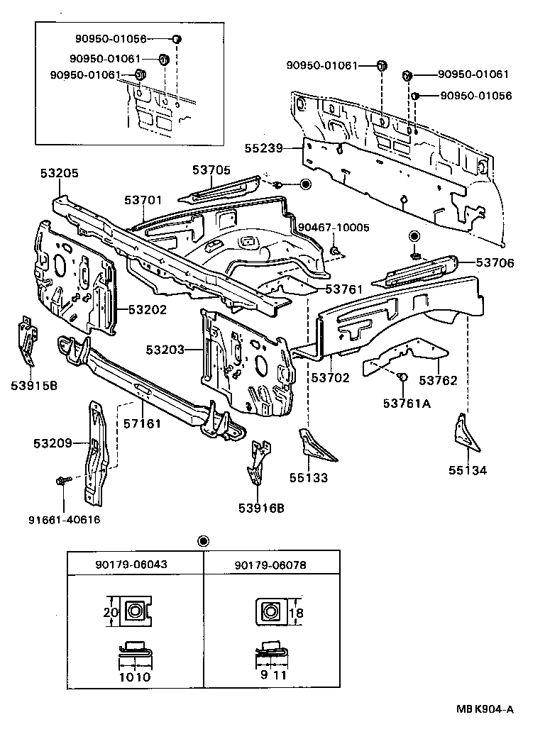 53701-92302 APRON SUB-ASSY, FRONT FENDER, RH product image