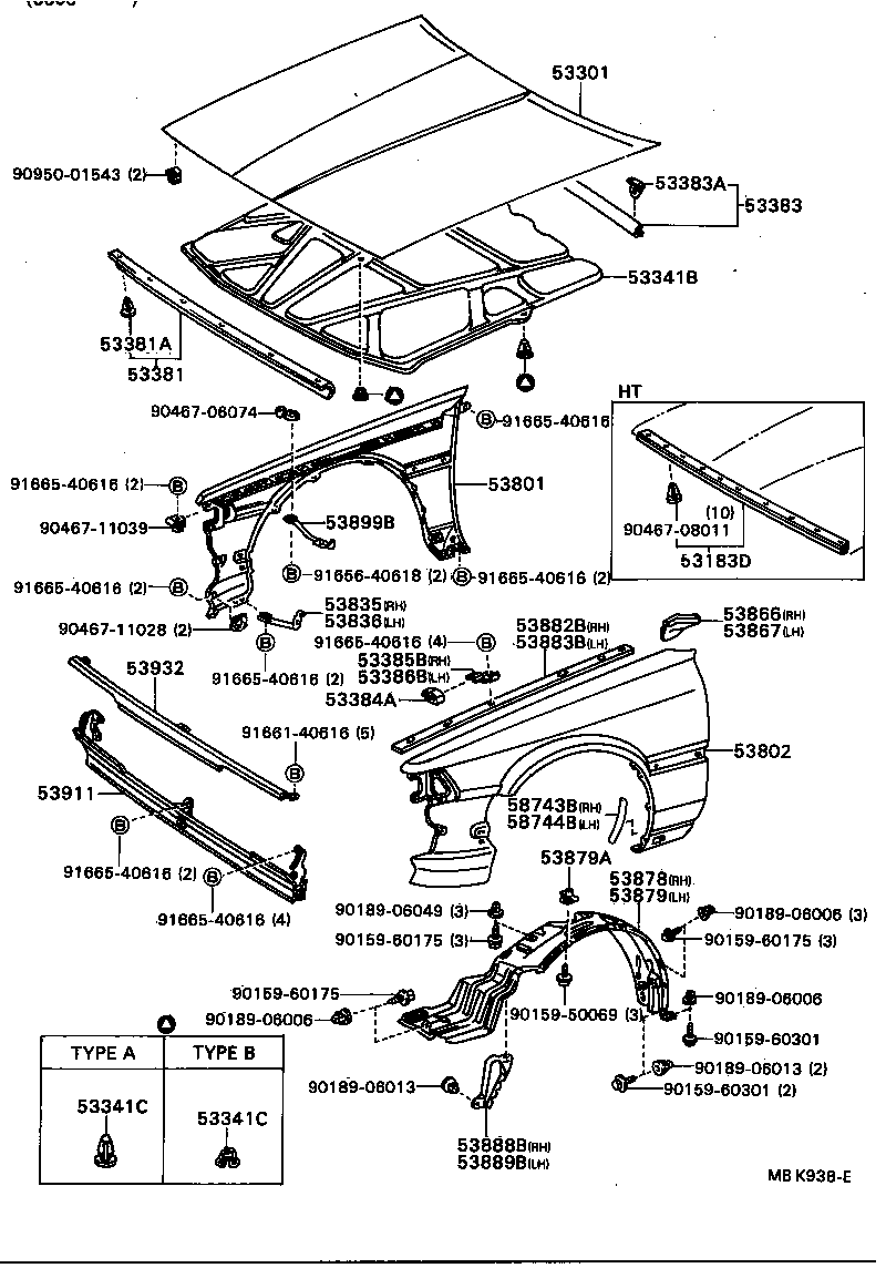 53802-32100 FENDER SUB-ASSY, FRONT LH product image