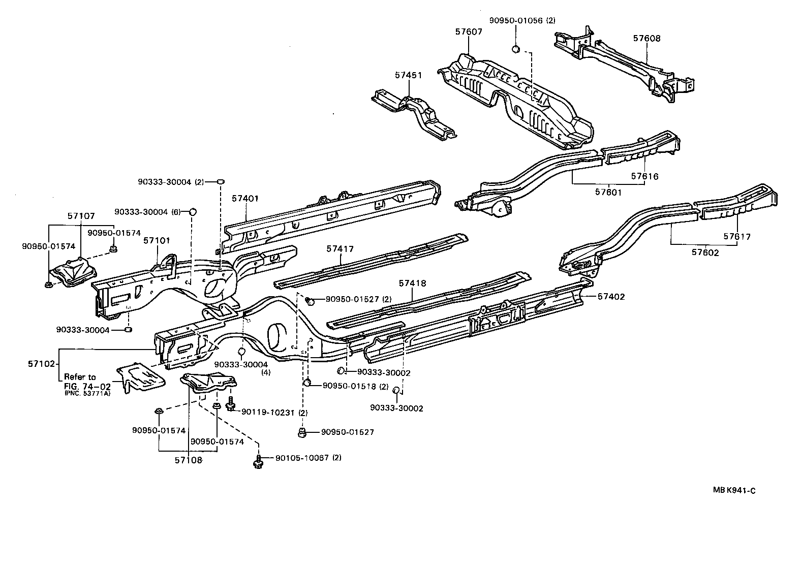 57101-32090 MEMBER SUB-ASSY, FRONT SIDE, RH product image