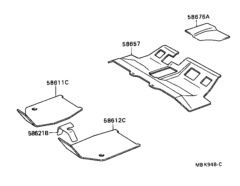 Toyota 58657-32030 PAD, UNDER REAR SEAT SILENCER