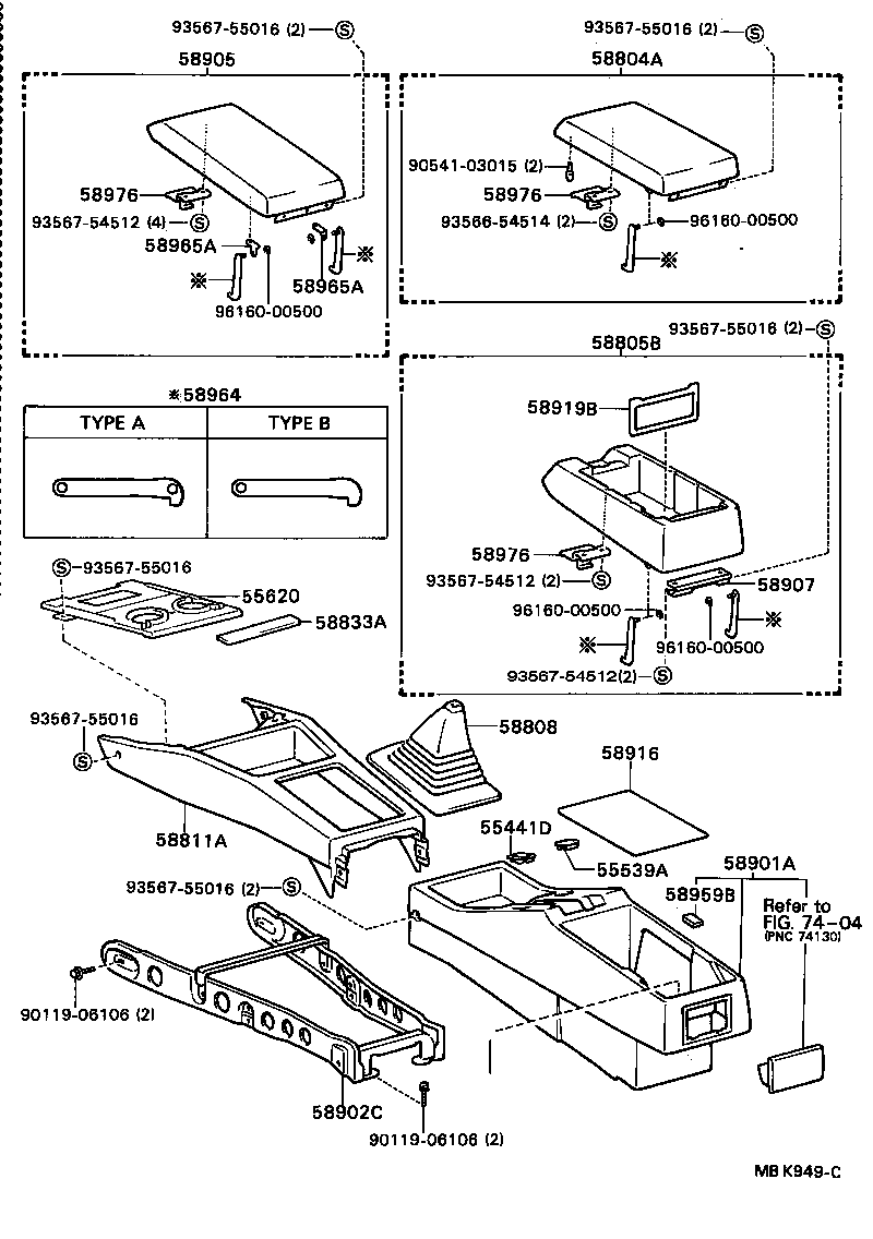 58804-32040-04 PANEL SUB-ASSY, CONSOLE, UPPER product image