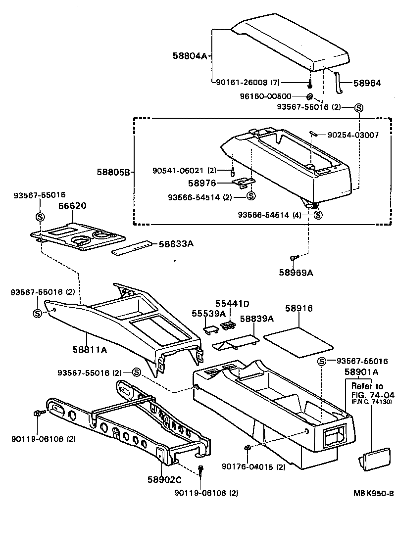 58804-32040-04 PANEL SUB-ASSY, CONSOLE, UPPER product image