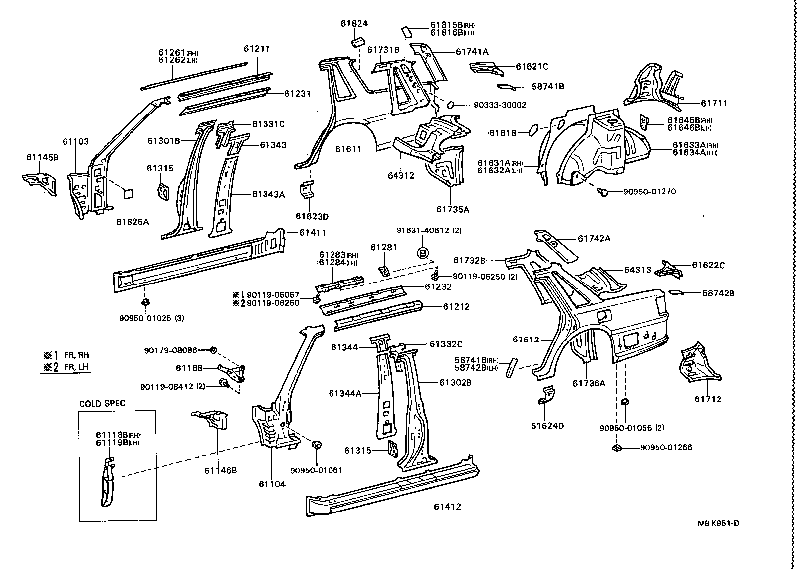 61815-32010 COVER, ROOF SIDE, INNER UPPER RH product image