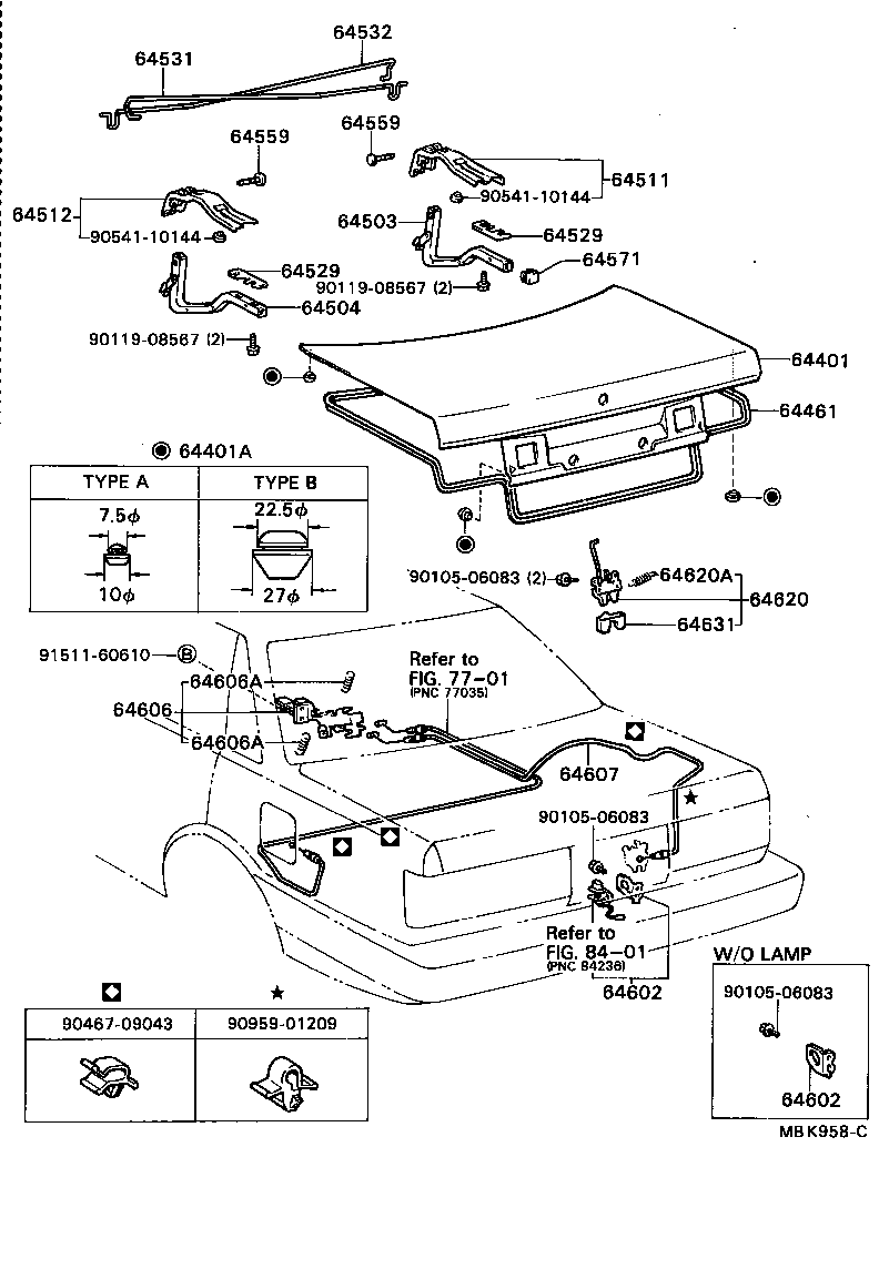 64607-32100 CABLE SUB-ASSY, LUGGAGE DOOR LOCK CONTROL product image