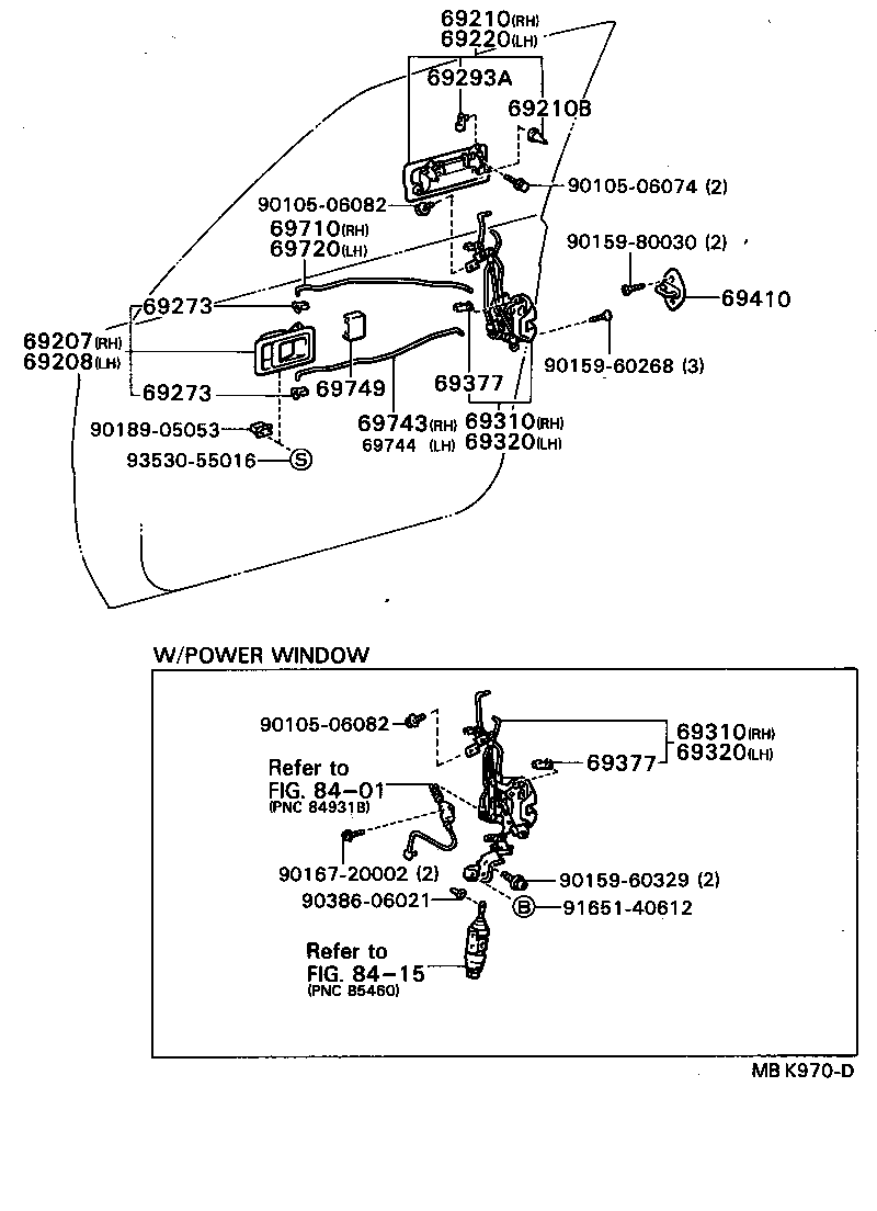 69310-32130 LOCK ASSY, FRONT DOOR, RH product image