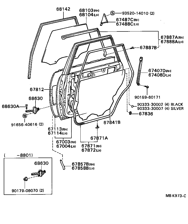 67004-32200 PANEL SUB-ASSY, REAR DOOR, LH product image