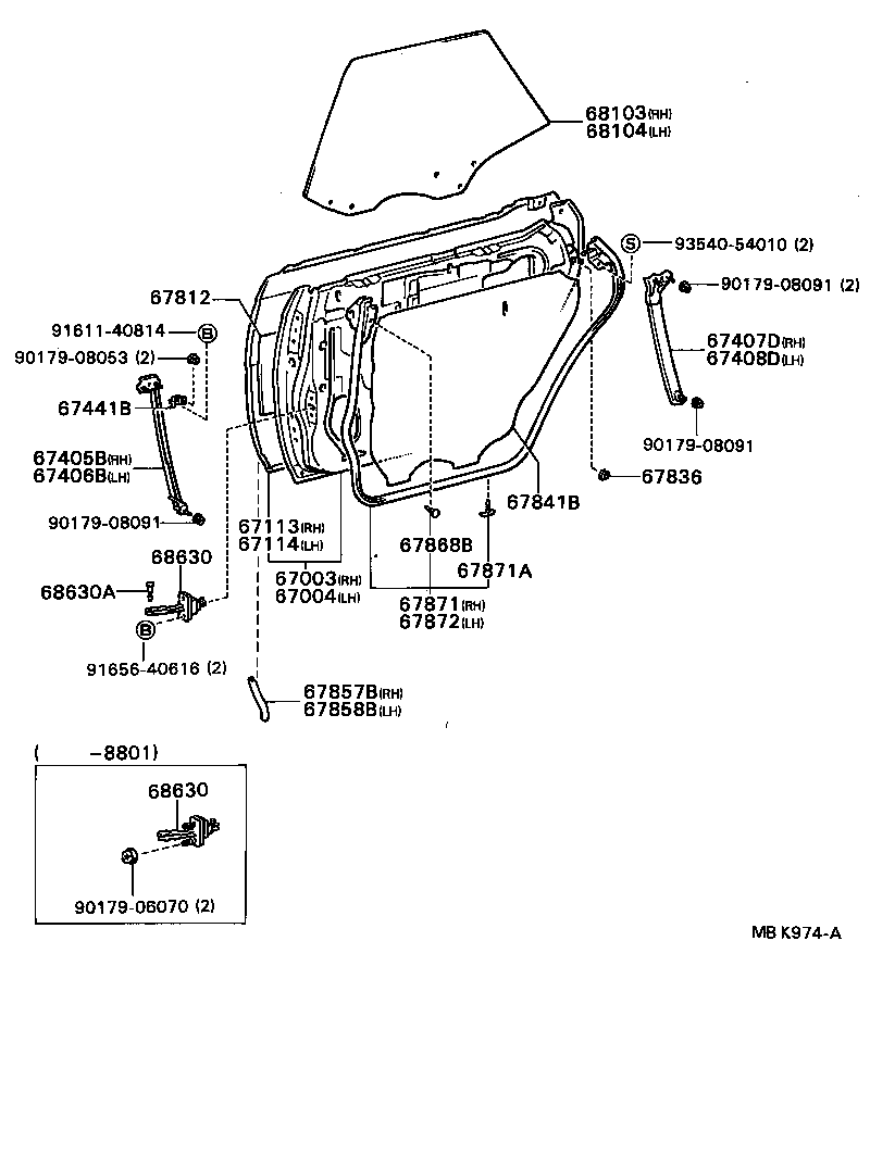 67004-32200 PANEL SUB-ASSY, REAR DOOR, LH product image