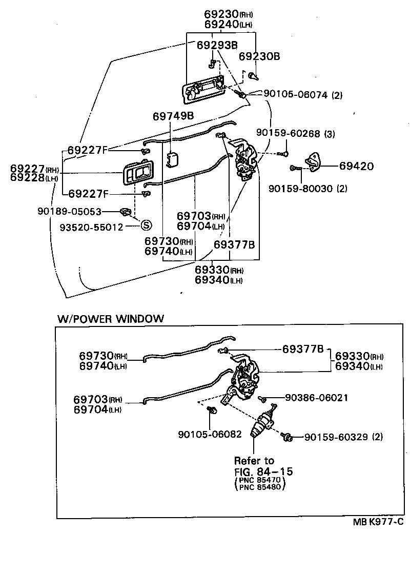 69330-32150 LOCK ASSY, REAR DOOR, RH product image