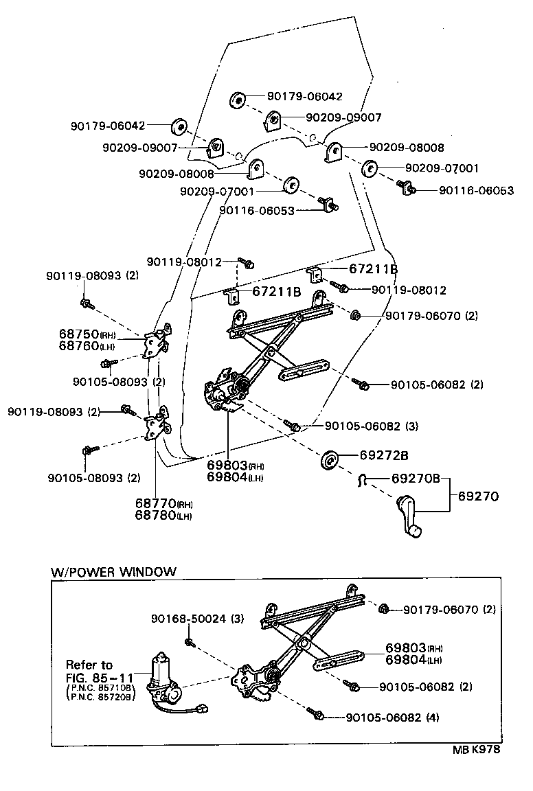 68750-32020 HINGE ASSY, REAR DOOR, UPPER RH product image
