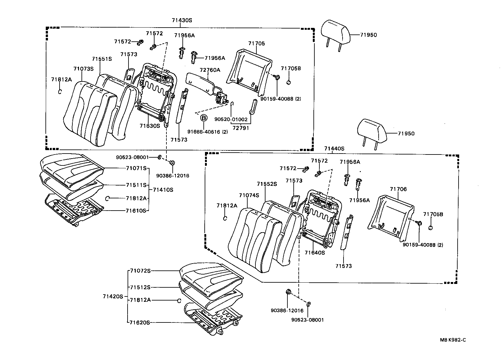 71630-32090 SPRING ASSY, FRONT SEAT BACK, RH(FOR SEPARATE TYPE) product image