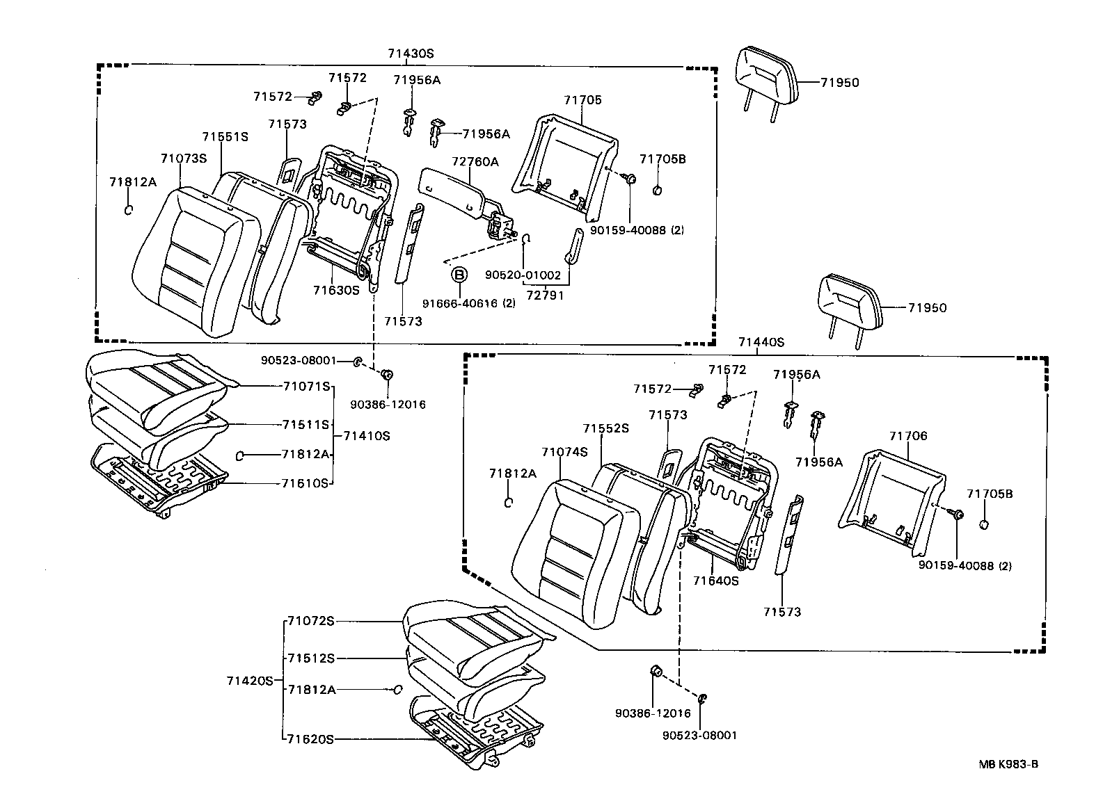 71630-32090 SPRING ASSY, FRONT SEAT BACK, RH(FOR SEPARATE TYPE) product image