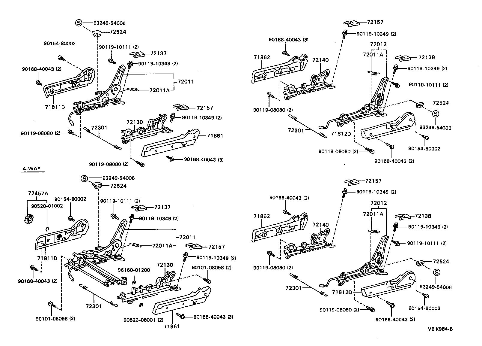 71630-32090 SPRING ASSY, FRONT SEAT BACK, RH(FOR SEPARATE TYPE) product image