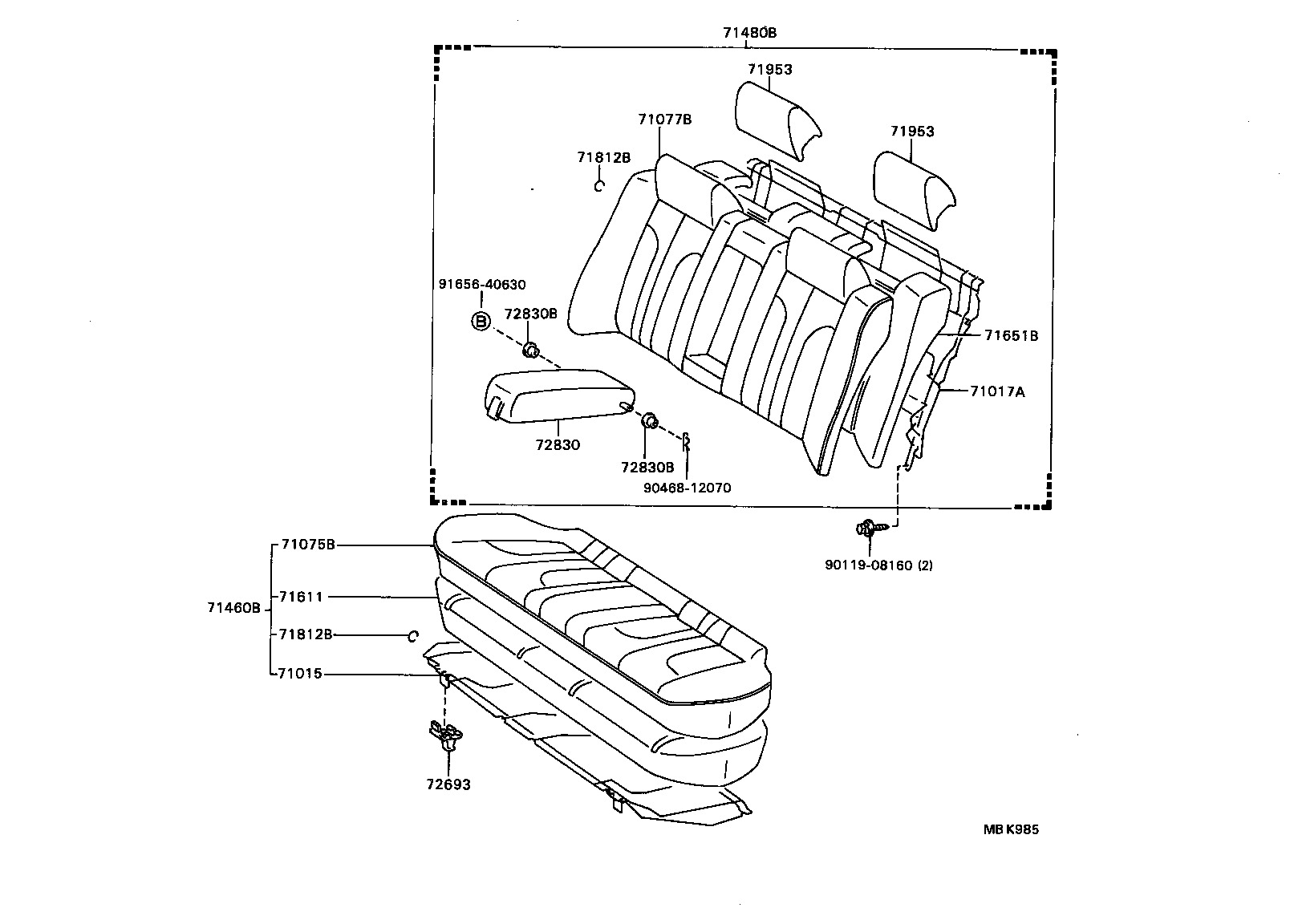 71017-32080 FRAME SUB-ASSY, REAR SEAT BACK product image