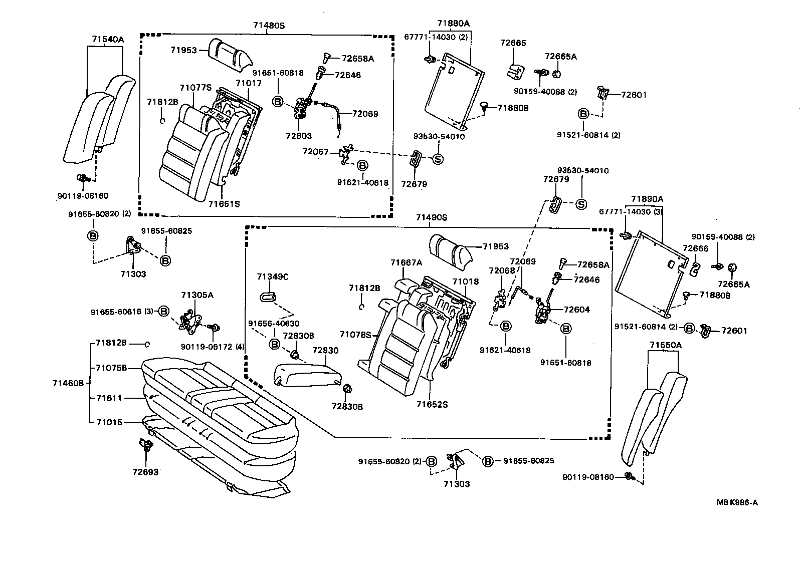 71017-32080 FRAME SUB-ASSY, REAR SEAT BACK product image