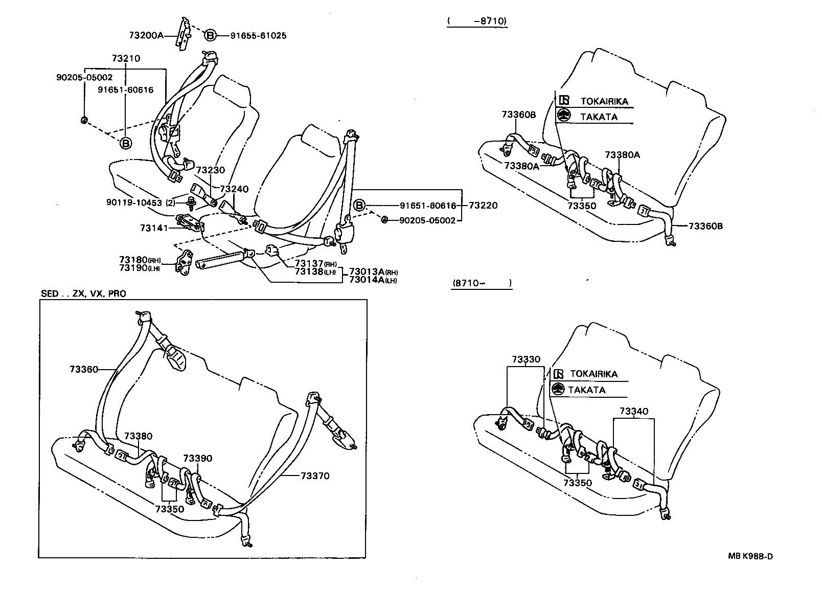 73380-32150-05 BELT ASSY, REAR SEAT, INNER product image