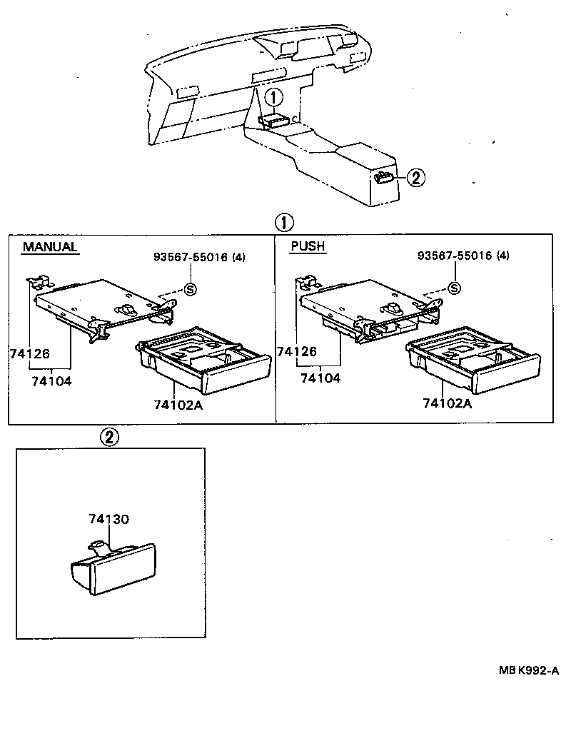 74102-32050 RECEPTACLE ASSY, FRONT ASH product image