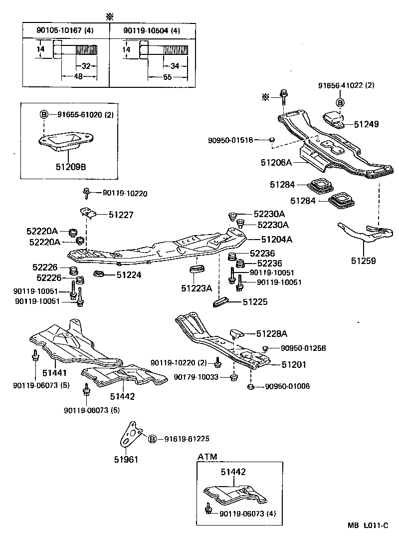 Toyota 51259-32010 PROTECTOR, REAR SUSPENSION MEMBER EDGE